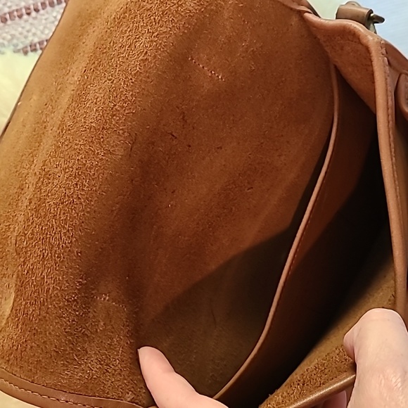 Vintage Coach tan leather Made in USA handbag with hang tag and serial number - Picture 4 of 10